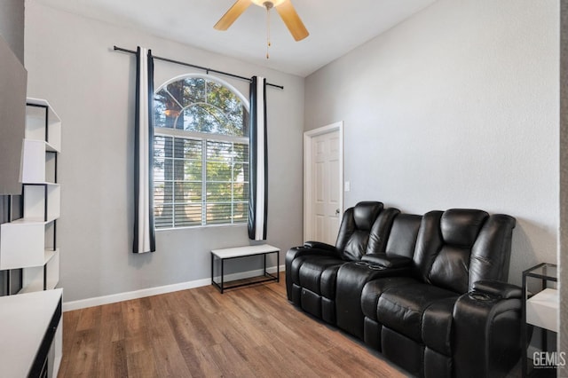 812 Mazatlan Dr, Bakersfield, CA 93314 - living room featuring wood finished floors and a ceiling fan