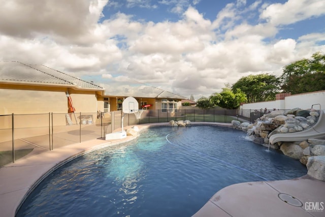 1705 Briercliff Ct, Bakersfield, CA 93311 - view of swimming pool with a water slide