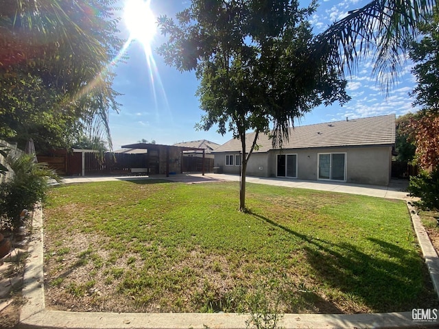 view of yard with a gazebo and a patio