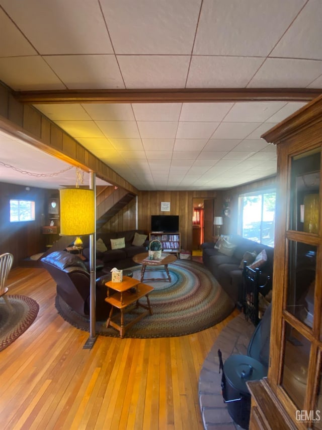 45904 Carlin Dr, Posey, CA 93260 - living area featuring wood walls and hardwood / wood-style flooring