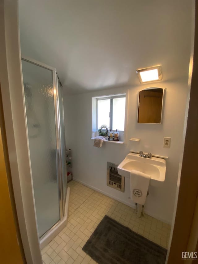 45904 Carlin Dr, Posey, CA 93260 - bathroom featuring a shower stall and heating unit