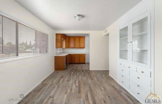 kitchen featuring sink and light hardwood / wood-style floors