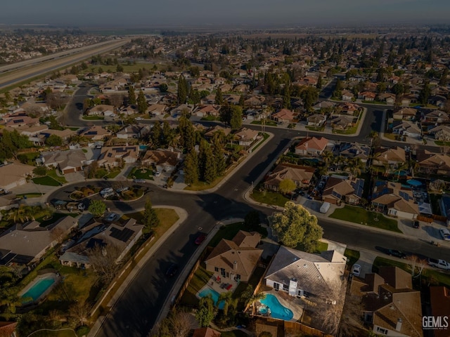 bird's eye view featuring a residential view