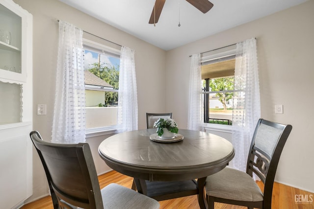 2702 Worthington Ave, Bakersfield, CA 93308 - dining space featuring ceiling fan and light wood finished floors