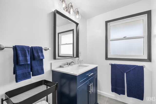 2702 Worthington Ave, Bakersfield, CA 93308 - bathroom with vanity and tile patterned flooring