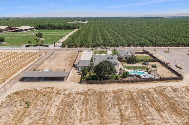 bird's eye view with a rural view