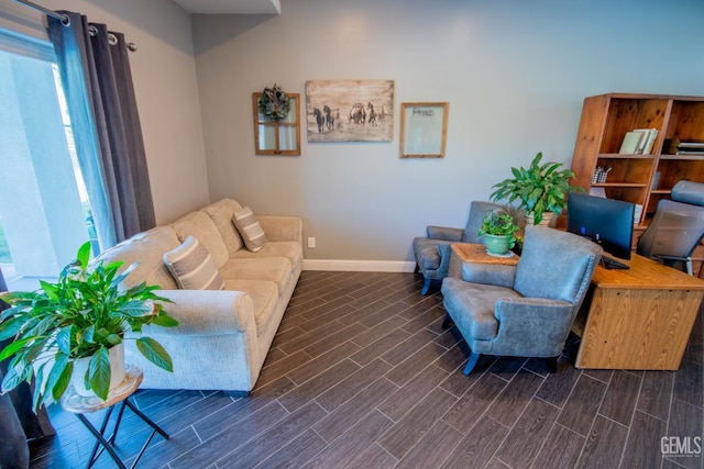 1850 Verdugo Ln, Bakersfield, CA 93312 - living area with dark wood-style flooring and an office area