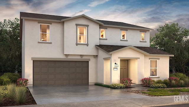 view of front facade featuring a garage