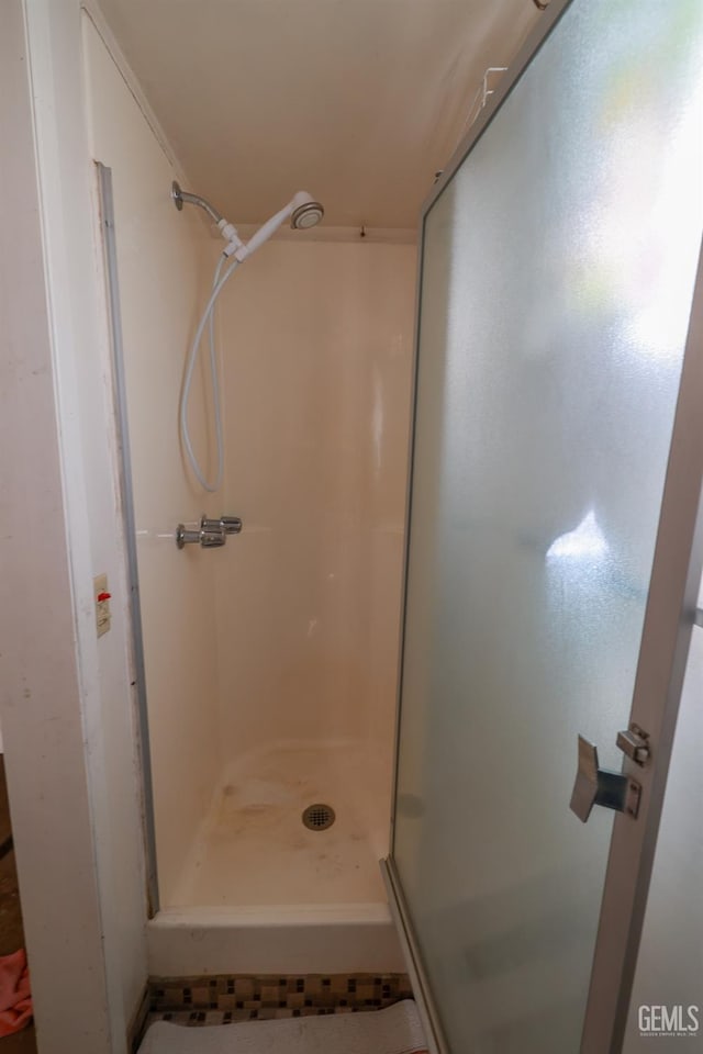bathroom featuring a shower stall