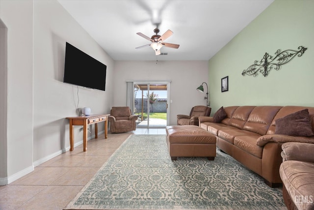3601 Villa Lante St, Bakersfield, CA 93308 - living area featuring ceiling fan and light tile patterned floors