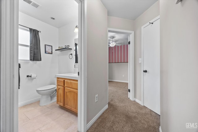3601 Villa Lante St, Bakersfield, CA 93308 - bathroom featuring vanity and a ceiling fan