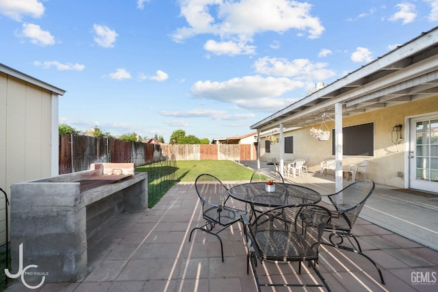 view of patio featuring a fenced backyard