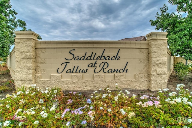 view of community sign