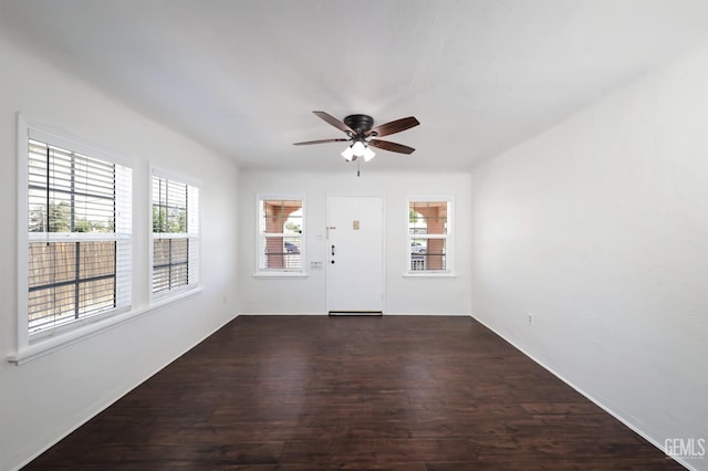 814 Eureka St, Bakersfield, CA 93305 - foyer entrance with healthy amount of natural light, a ceiling fan, and wood finished floors