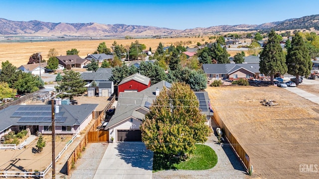 aerial view with a mountain view