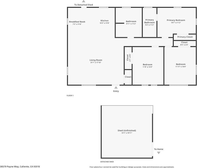 38579 Payne Way, Caliente, CA 93518 - floor plan / room layout
