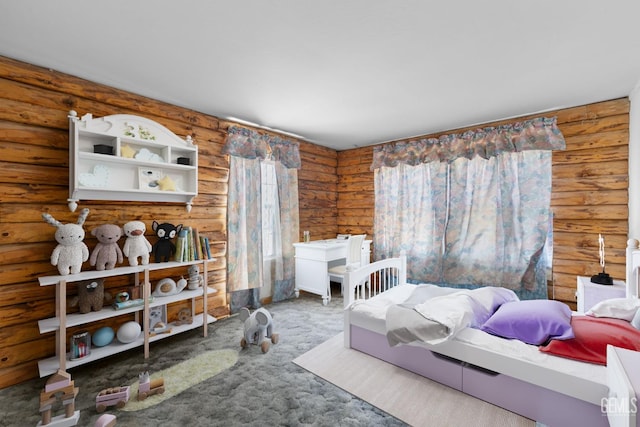38579 Payne Way, Caliente, CA 93518 - bedroom featuring log walls and carpet floors