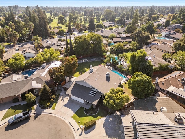 drone / aerial view with a residential view