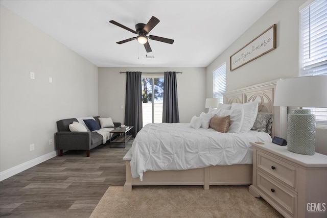 5503 Giverny Way, Bakersfield, CA 93306 - bedroom with wood finished floors, baseboards, and ceiling fan