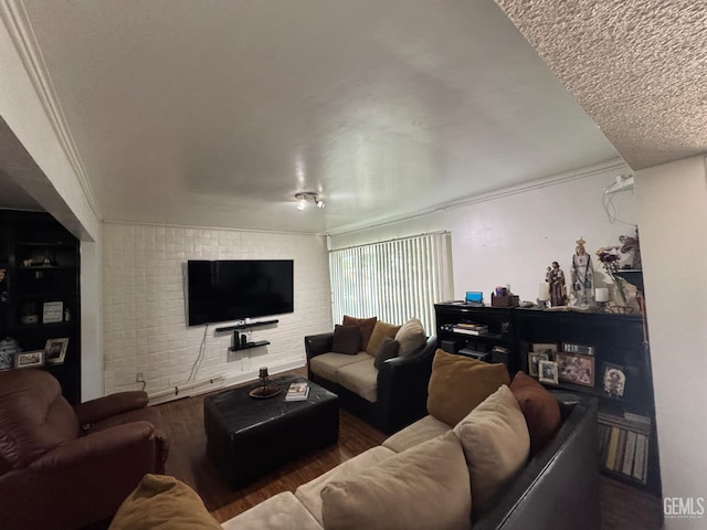 6301 Scenic Way, Bakersfield, CA 93309 - living room featuring wood finished floors and ornamental molding