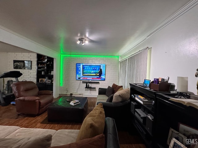 6301 Scenic Way, Bakersfield, CA 93309 - living room featuring wood finished floors and built in features