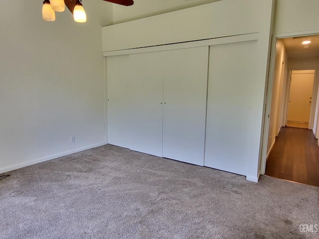 11511 Bay Meadows Ln, Bakersfield, CA 93312 - unfurnished bedroom with carpet flooring, a closet, and a ceiling fan
