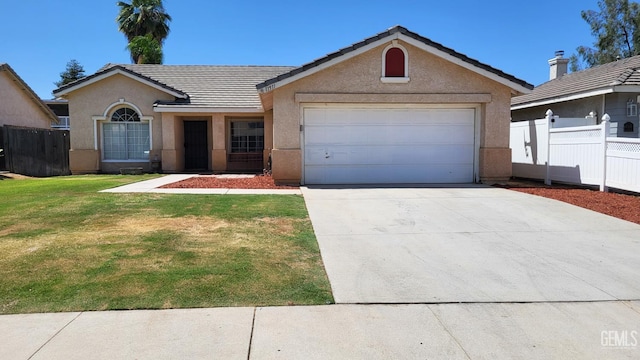 11511 Bay Meadows Ln, Bakersfield, CA 93312 - single story home featuring driveway, stucco siding, a tiled roof, and an attached garage