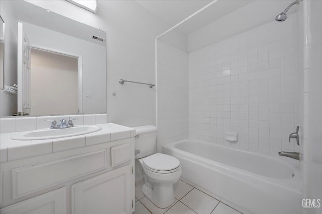 5836 S Greenhorn Mountain Ct, Bakersfield, CA 93313 - full bath featuring tile patterned flooring, vanity, and shower / washtub combination