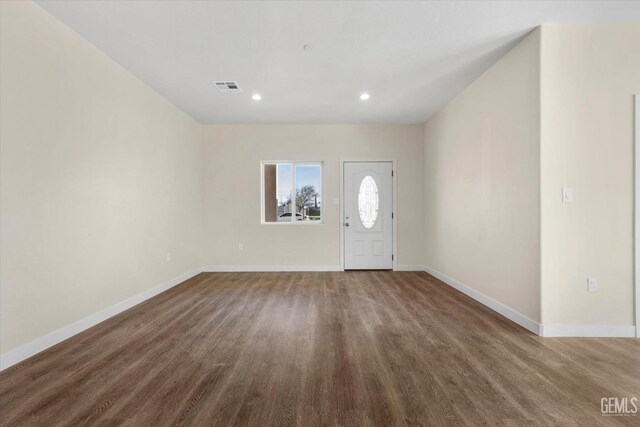 entrance foyer with hardwood / wood-style floors