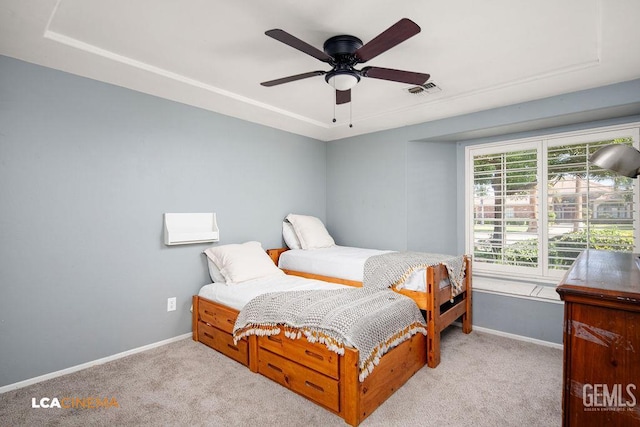 13019 Queen Palm Ct, Bakersfield, CA 93314 - carpeted bedroom with baseboards and a ceiling fan