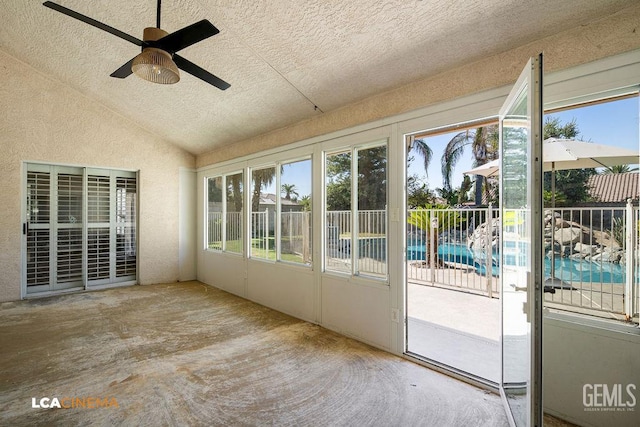 13019 Queen Palm Ct, Bakersfield, CA 93314 - unfurnished sunroom with lofted ceiling and plenty of natural light