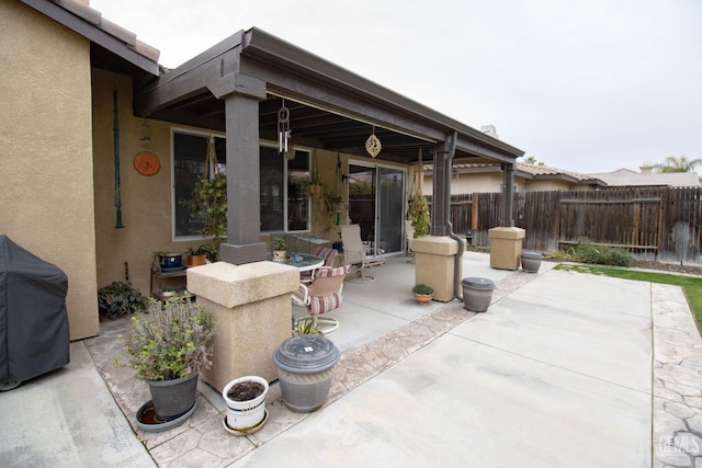 view of patio with grilling area