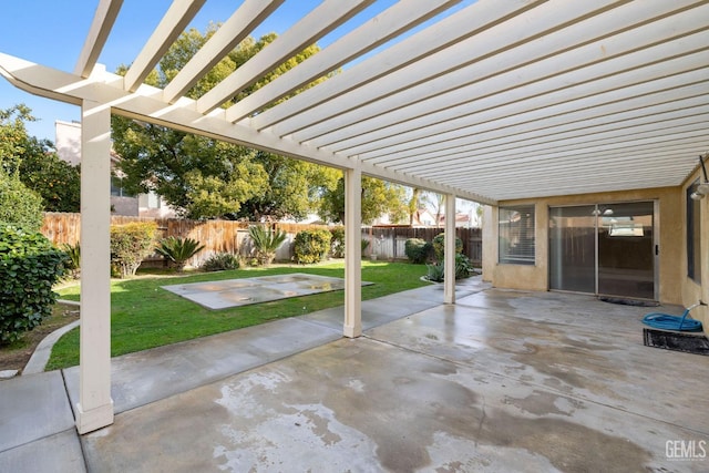 view of patio with a pergola