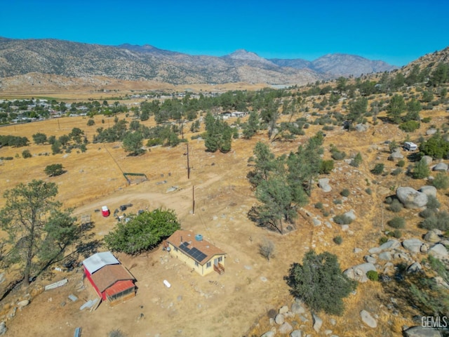 view of mountain feature with a rural view