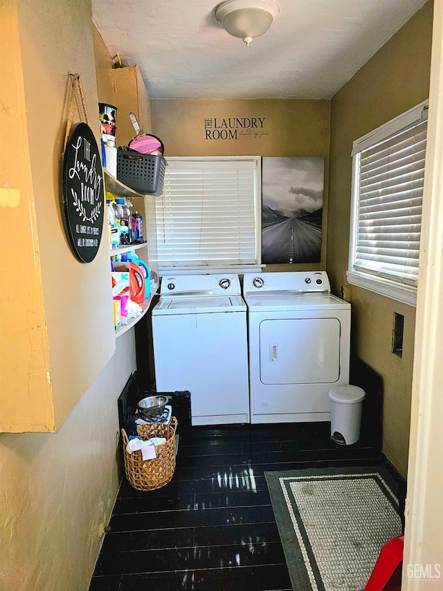 1806 Tulare St, Bakersfield, CA 93305 - laundry room featuring washing machine and clothes dryer and wood finished floors