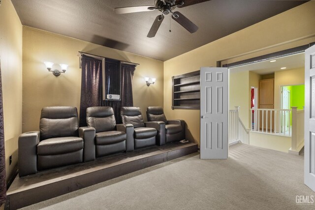 10114 Oporto Way, Bakersfield, CA 93306 - home theater featuring carpet flooring and a ceiling fan
