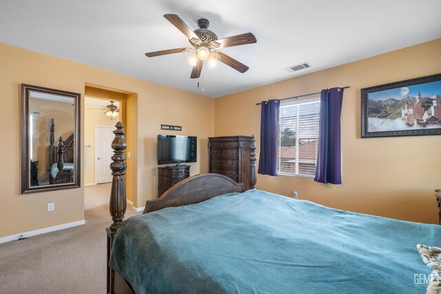 10114 Oporto Way, Bakersfield, CA 93306 - bedroom with carpet flooring, baseboards, and ceiling fan