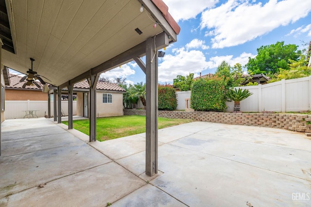 10114 Oporto Way, Bakersfield, CA 93306 - view of patio / terrace featuring a ceiling fan