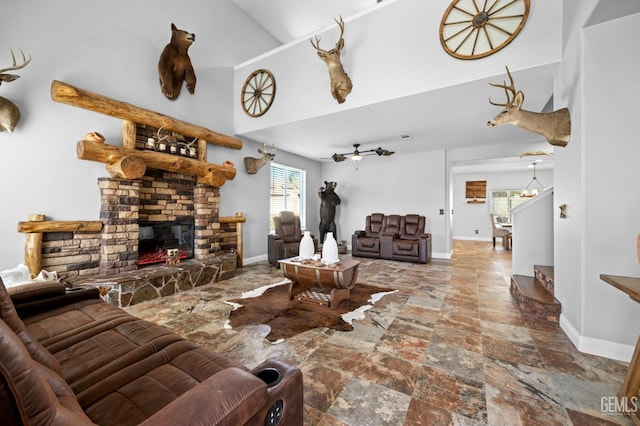 living room featuring a wealth of natural light