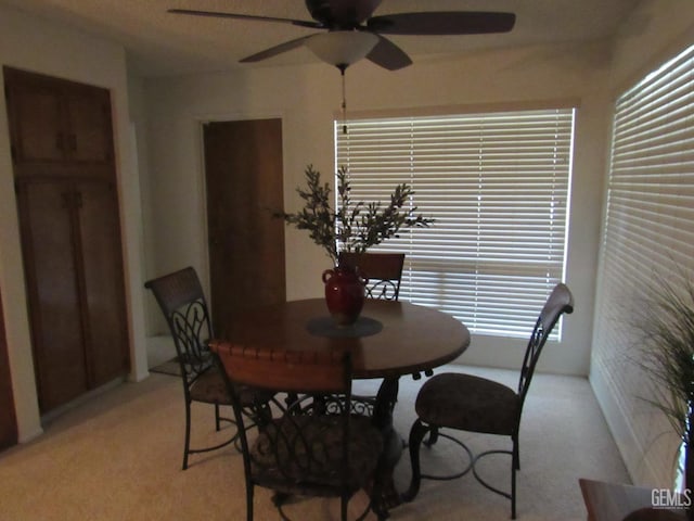 view of carpeted dining room