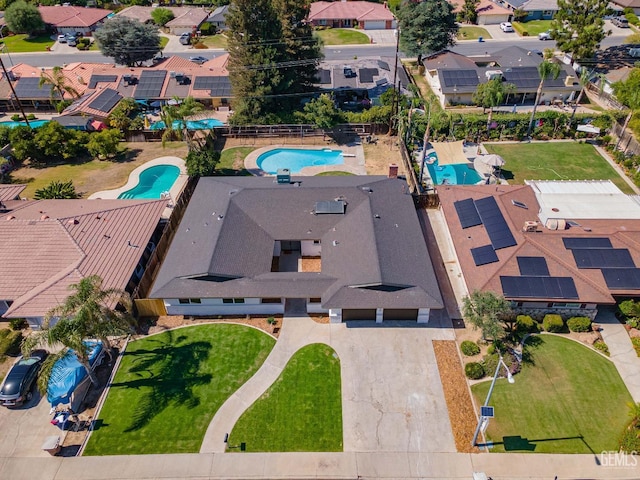 3700 Christmas Tree Ln, Bakersfield, CA 93306 - aerial perspective of suburban area with a pool area