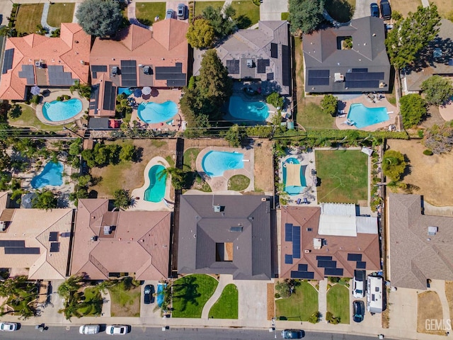 3700 Christmas Tree Ln, Bakersfield, CA 93306 - aerial overview of property's location with a pool area and nearby suburban area