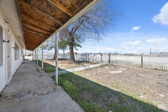 view of yard with fence
