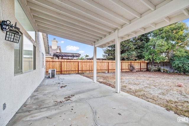 view of patio featuring central air condition unit