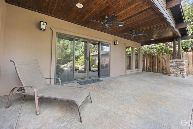 view of patio with ceiling fan