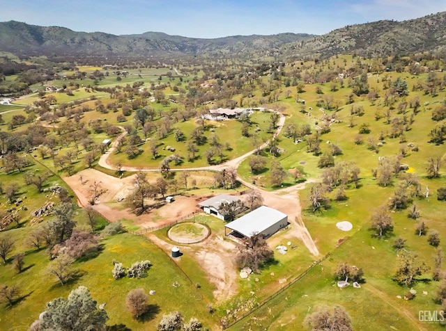 drone / aerial view with a mountain view