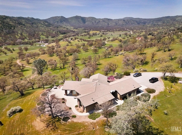 aerial view featuring a mountain view