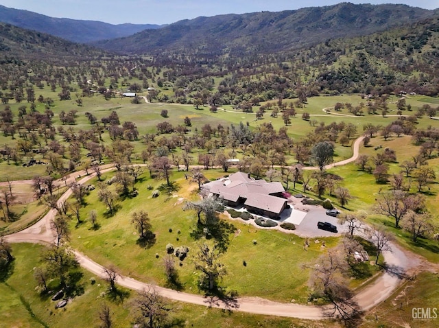 bird's eye view featuring a mountain view