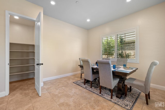 14822 Plumeria Ct, Bakersfield, CA 93314 - dining space featuring recessed lighting, baseboards, and light tile patterned flooring