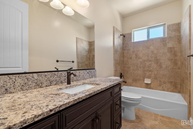 14822 Plumeria Ct, Bakersfield, CA 93314 - bathroom with vanity, toilet, and shower / bath combination